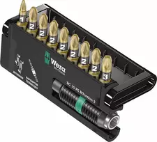 Wera Tools 05347153001 – šešiabriaunis antgalis su Pozidriv – 1 x 1/4x75, 1 x PZ 1x25, 7 x PZ 2x25, 1 x PZ 3x25 – 25,4 / 4 mm – šešiabriaunis
