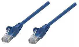 Intellinet tinklo laidų jungtis, Cat6, 7,5 m, mėlyna, varis, U/UTP, PVC, RJ45, auksu dengti kontaktai, be užkliuvimo, su apsauginiu gaubtu, visam laikui