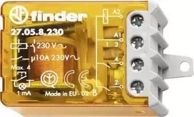 Finder impulsinis jungiklis įmontuojamas 1 vnt. 27.05.8.230.0000 2 paprastai atviri kontaktai 230 V/AC 10 A 2300 VA