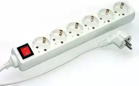 Prailginimo laidas e+p E 60/3 3m 6 kištukinių lizdų baltas