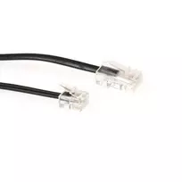ACT Black 5 metrų plokščias telefono laidas su RJ11 ir RJ45 jungtimis