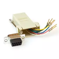 ACT tvirtinamas sunkiųjų apkrovų adapteris RJ-45 moteriškas į 9 kontaktų D-Sub vyrišką