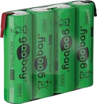 Goobay 4x AA (Mignon) 2100 mAh, žalia – lituojami kontaktai (Z), NiMH akumuliatorius, 4,8 V (55580)