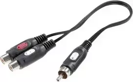 SpeaKa Professional RCA garso Y adapteris [1x RCA kištukas - 2x RCA lizdas] juodas (SP-7869820)