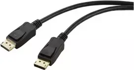 Renkforce DisplayPort jungiamasis laidas, DisplayPort kištukas – DisplayPort kištukas, 2.00 m, juodas, RF-5771516, PVC apvalkalas