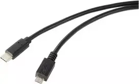 Renkforce USB laidas USB 2.0 USB-C® kištukas, USB-Micro-B kištukas 1,00 m juodas apvalus RF-5719754