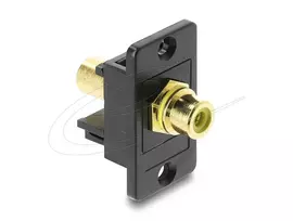 Keystone modulis DELOCK 91113 su RCA-RCA jungtimis, plokščios konstrukcijos, juodai geltonas