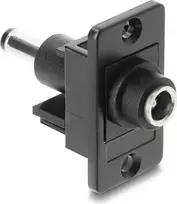 Prisijungimo adapteris DELOCK nuo 5.5x2.1 mm iki 5.5x2.5 mm, montuojamas į skydelį, modelis 91119