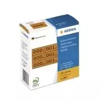 HERMA lipnūs skaičių lipdukai - Juoda, ruda - 10 x 22 mm - 3000 lipdukų (1000 lapų x 3) (4807)