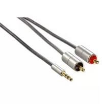 Hama AluLine 80865 audio kabelis, 3,5 mm stereo mini jack kištukas – RCA kištukas, 2 m, ekranuotas, sidabrinis