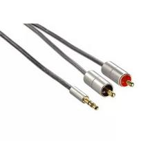 Hama AluLine 00080864 audio kabelis, 3,5 mm stereo mini jack kištukas – RCA kištukas, 1 m, ekranuotas, sidabrinis