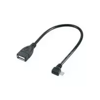 Renkforce 1360259 USB 2.0 OTG kabelis, Micro-B kištukas–USB-A lizdas, 0,1 m, paauksuoti kontaktai, juodas