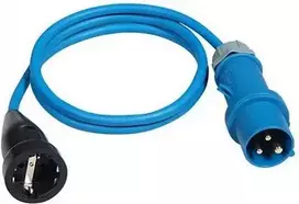 Adapterinis maitinimo laidas AS Schwabe 1,5 m H07RN-F 3G2,5 su CEE 16A kištuku ir Schuko mova 250V