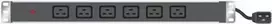 Froehlich & Walter 19in maitinimo paskirstytuvas, 6x IEC19 lizdai, aliumininis korpusas, 1U, 3x 1.5mm kabelis 2.5m, RAL 9005 juodas (808904)