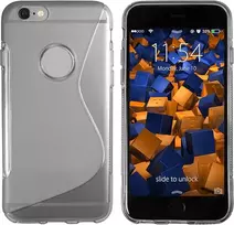 mumbi TPU Dėklas S-Design permatomas juodas, skirtas Apple iPhone 6/6s (MUMBI_4498)