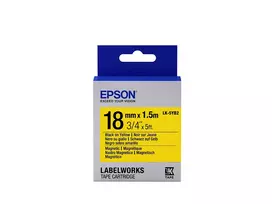 Epson LK-5YB2 magnetinė juosta etiketėms, juoda/ geltona, 18 mm (1,5 m)