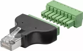 Goobay 76736 Kabelio sąsajos / lyties adapteris su gnybtų bloku 8 kontaktų RJ-45 juodas (76736)