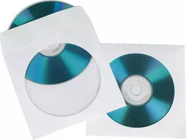 Hama CD/DVD popieriniai apsauginiai vokeliai, balti, 25 vnt.