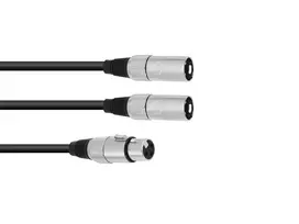 Audio kabelis XLR (3 kontaktų) 2 x XLR (3 kontaktų) juodas Omnitronic 30225204
