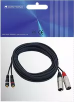 Omnitronic 3022522E Garso kabelis 6 m 2 x XLR (3 kontaktų) 2 x RCA Juodas (3022522E)