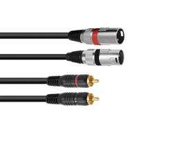 Audio kabelis Omnitronic 3022522D 3 m 2 x XLR 2 x RCA juodas