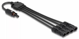 Kabelio skirstytuvas DeLOCK DL4 saulės skirstytuvas 1 x lizdas į 4 x kištukus 50 cm juodas