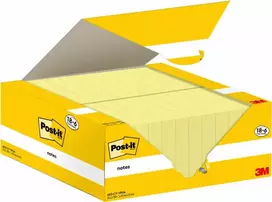 Post-It 653-CY-VP24 Lipnūs lapeliai stačiakampiai geltoni 100 lapų
