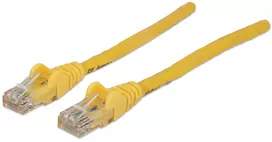Intellinet tinklo jungiamasis kabelis, Cat6, 0,5 m, geltonas, CCA, U/UTP, PVC, RJ45, auksuoti kontaktai, apsaugotas nuo užkabinimo, su apsauginiu gaubtu, viso gyvenimo garantija