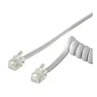 Wentronic Goobay Telefono ragelio spiralinis laidas CCA (vario dengtas aliuminis), baltas, 2 m – RJ10 kištukas (4P4C) į RJ10 kištuką (4P4C) (50246)