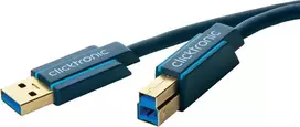 ClickTronic 3m USB3.0 A - B m/m 3m USB A USB B mėlynas USB kabelis (70093)