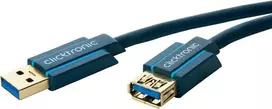 ClickTronic 1,8 m USB 3.0 A/A kištukas-lizdas mėlynas USB laidas (70119)