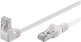 Wentronic Goobay CAT 5e Patch Laidas 1x 90° kampu, F/UTP, Baltas, 10 m - CCA vario mišinys, 1x RJ45 kištukas 90° (8P8C) (94183)