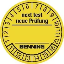 Benning techninės patikros lipdukai 300 vnt., skirti prietaisų testeriui 756212, 30 mm skersmens, kitos patikros data (756212)