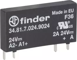 Finder kietojo kūno PCB relė, serija 34, 34.81.7.024.8240, apkrovos srovė 2 A, perjungimo įtampa 230 V/AC