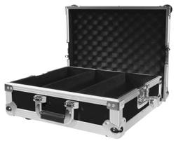Hard case Roadinger 30122077 vinilinėms plokštelėms, fanera, juoda/sidabrinė