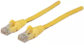 Intellinet tinklo jungiamasis kabelis Cat6A, 7,5 m, geltonas, varinis, S/FTP, LSOH / LSZH, PVC, RJ45, auksuoti kontaktai, be užkabinimo, su apsauginiu gaubteliu, visam gyvenimui