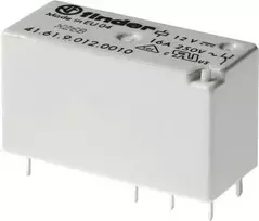 FIN 41.61.9 12V – Įkišama relė 1x UM 250V/16A 12V, žingsnis 5,0 mm (41.61.9.012.0010)