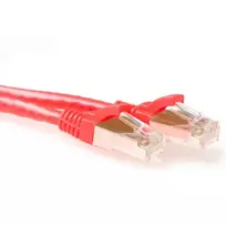 ACT Red 10 metrų SFTP CAT6A jungiamasis kabelis su apsaugotais RJ45 kištukais