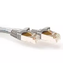 ACT pilkas 0,25 m SFTP CAT6A patch kabelis su apsaugotais RJ45 kištukais