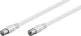 Goobay antenos laidas (A klasė, >85 dB), 2x ekranuotas, 2 m, baltas - Coax kištukas > Koax lizdas (visiškai ekranuotas) (66614)