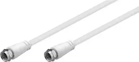 Goobay SAT antenos laidas (A klasė, >85 dB), 2x ekranuotas, 5 m, baltas - F kištukas > F kištukas (visiškai ekranuotas) (66624)