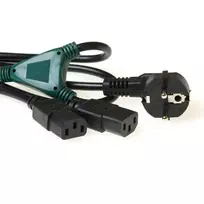 ACT Powercord skirstomasis maitinimo laidas CEE7/7 kištukas - 2 x C13, 1,00 m