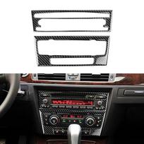 Oro kondicionieriaus CD valdymo dekoratyvinė panelės apdailos dangtelio lipdukas BMW 3 serijai E90 E92 2005-2012 Anglies pluošto interjero apdailos elementai black