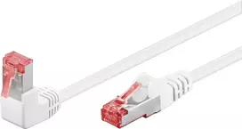 Goobay CAT 6 Patch Laidas 1x 90° kampu, S/FTP (PiMF), Baltas, 3 m - užraktas viršuje, LSZH halogenų neturintis, Varis (51552)