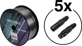 DMX kabelio rinkinys EUROLITE 20000429 — 2×0,22 mm² laidininkai, 100 m ritė