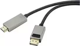 RENKFORCE RF-4995158 DisplayPort–HDMI kabelis, 1x kištukas – 1x HDMI kištukas, juodas