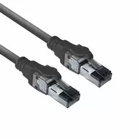 ACT Black 3 m S/FTP CAT6A IDC 4PPoE / PoE++ 100W LSZH patch laidas su RJ45 jungtimis