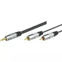 Shiverpeaks profesionalus garso kabelis, aukštos kokybės, 1x 3,5 mm stereo lizdas – 2x RCA kištukas, 1,5 m (499601015H)