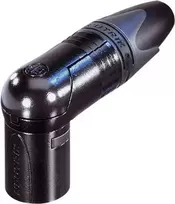 Neutrik XLR jungtis, kampinė, 5 polių, juoda NC5MRX-B (1 vnt.)