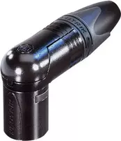 Neutrik XLR kištukas, kampuotas, 3 poliai, juodas NC3MRX-B (1 vnt.)